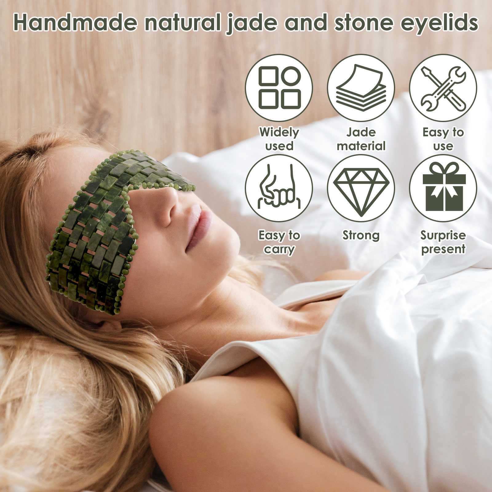 Natural Jade Face Eye Mask Coo - Home Spa Wellness 评论和价格